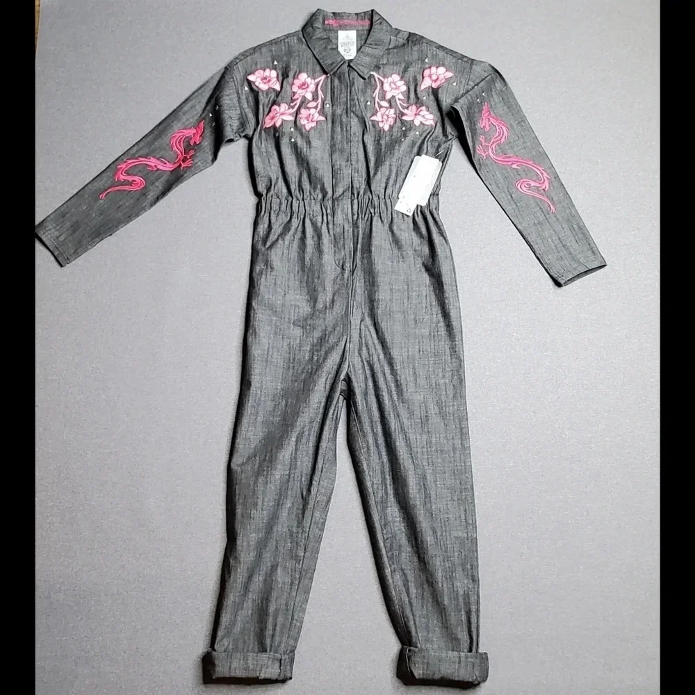Disney Mulan Pink‎ Floral Embroidered Jumpsuit